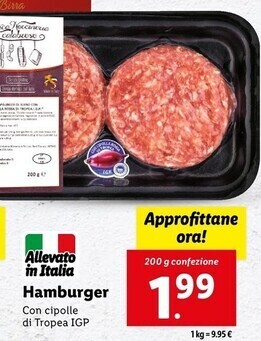 Lidl Hamburger offerta