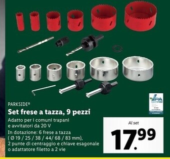 Lidl Parkside set frese a tazza, 9 pezzi offerta