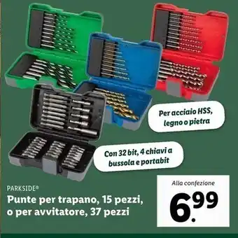 Lidl Parkside punte per trapano, 15 pezzi, o per avvitatore, 37 pezzi offerta