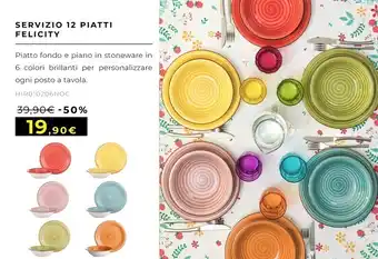 Kasanova Servizio 12 piatti felicity offerta