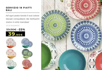 Kasanova Servizio 18 piatti bali offerta