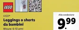 Lidl Lego leggings o shorts da bambini offerta