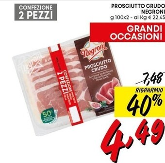 Pam Negroni prosciutto crudo offerta