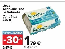 Carrefour Market Le naturelle uova antibiotic free offerta