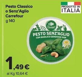 Carrefour Market Carrefour pesto classico o senz'aglio offerta