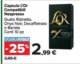 Carrefour Market L'or espresso capsule compatibili nespresso offerta