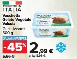 Carrefour Market Valsoia vaschetta gelato vegetale offerta
