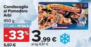 Carrefour Market Arbi condiscoglio al pomodoro offerta