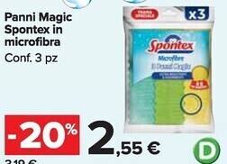 Carrefour Market Spontex panni magic in microfibra offerta