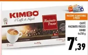 Conad Kimbo caffe macinato fresco offerta