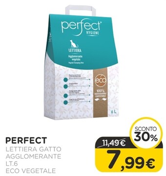 Arcaplanet Perfect lettiera gatto agglomerante lt.6 eco vegetale offerta