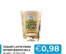 Mila yogurt latte fieno intero bianco