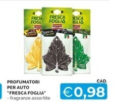Profumatori per auto fresca foglia