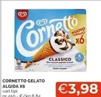 Mercatò Algida cornetto gelato offerta