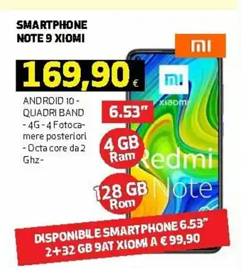 Ipercoop Xiomi Note 9 Smartphone offerta