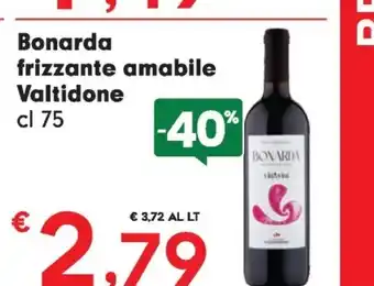 Despar Cantina valtidone bonarda frizzante amabile offerta