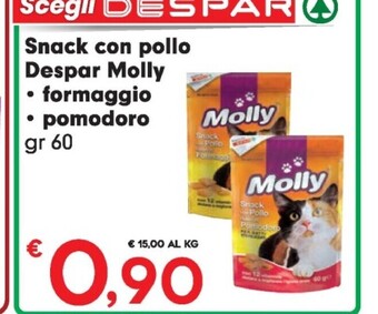 Despar Despar molly snack con pollo formaggio, pomodoro offerta