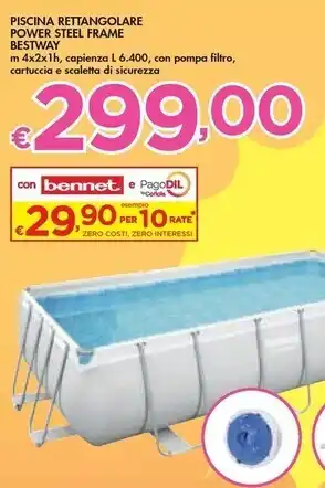 Bennet Bestway piscina rettangolare power steel frame offerta