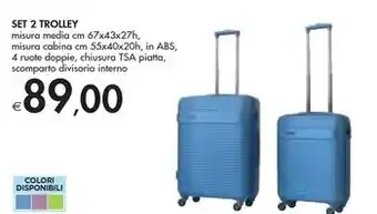 Bennet Set 2 trolley offerta