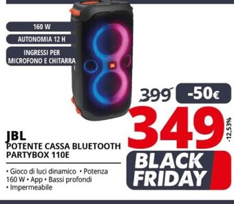 Comet Jbl potente cassa bluetooth partybox 110e offerta