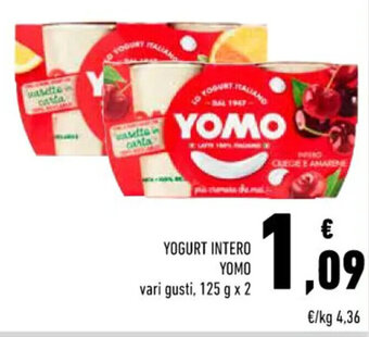 Conad YOGURT INTERO YOMO vari gusti, 125 g x 2 offerta