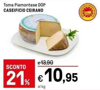 Toma Piemontese DOP CASEIFICIO CEIRANO