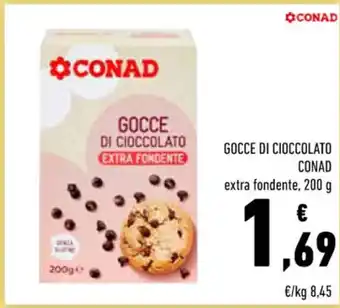 Conad GOCCE DI CIOCCOLATO CONAD extra fondente, 200 g offerta