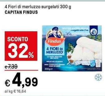 Iper La Grande 4 Fiori di merluzzo surgelati 300 g CAPITAN FINDUS offerta