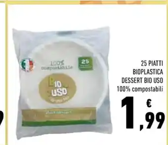 Conad 25 PIATTI BIOPLASTICA DESSERT BIO USO 100% compostabili offerta