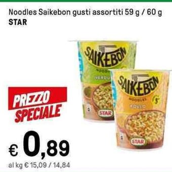 Iper La Grande Noodles Saikebon gusti assortiti 59 g / 60 g STAR offerta