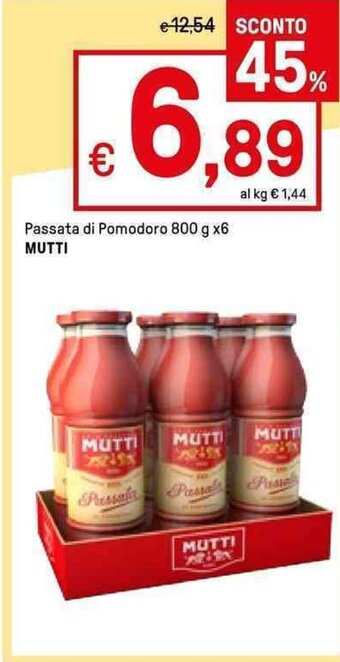 Iper La Grande Passata di Pomodoro 800 g x6 MUTTI offerta