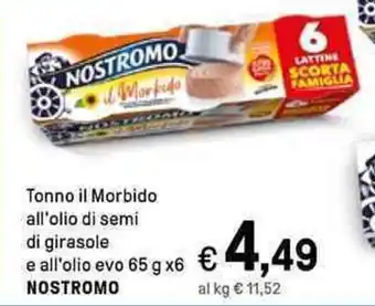Iper La Grande Tonno il Morbido all'o di girasole e all'olio evo 65 g x6 NOSTROMO offerta