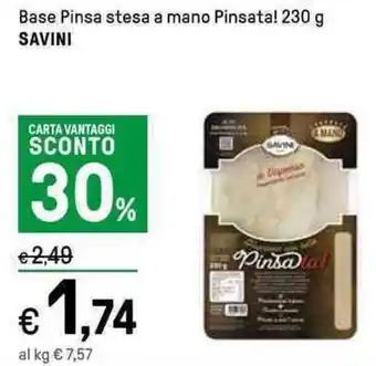 Iper La Grande Base Pinsa stesa a mano Pinsata! 230 g SAVINI offerta