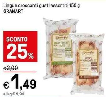 Iper La Grande Lingue croccanti gusti assortiti 150 g GRANART offerta