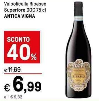 Iper La Grande Valpolicella Ripasso Superiore DOC 75 cl ANTICA VIGNA offerta