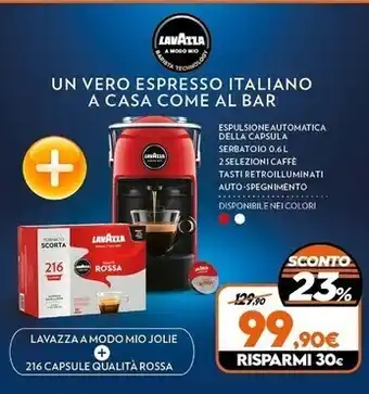 Expert Lavazza a modo mio jolie + 216 capsule qualita rossa offerta