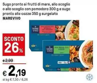 Iper La Grande MARE VIVO Sugo pronto ai frutti di mare, allo scoglio offerta