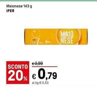 Iper La Grande Maionese 143 g IPER offerta