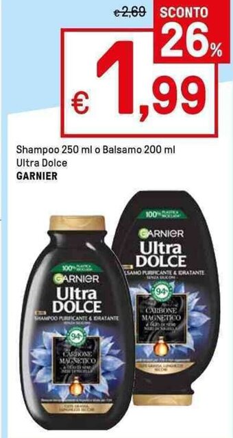 Iper La Grande Shampoo 250 ml o Balsamo 200 ml Ultra Dolce GARNIER offerta