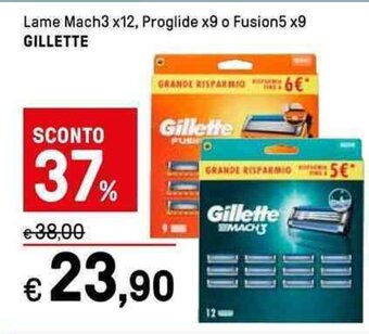 Iper La Grande Lame Mach3 x12, Proglide x9 o Fusion5 x9 GILLETTE offerta