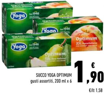 Conad SUCCO YOGA OPTIMUM gusti assortiti, 200 ml x 6 offerta