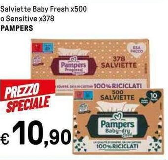Salviette Baby Fresh x500 o Sensitive x378 PAMPERS