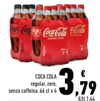 Conad COCA COLA regular, zero, senza caffeina, 66 cl x 4 offerta