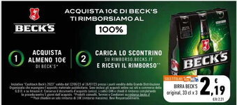 Conad BIRRA BECK'S original, 33 cl x 3 offerta