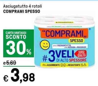 Iper La Grande Asciugatutto 4 rotoli COMPRAMI SPESSO offerta