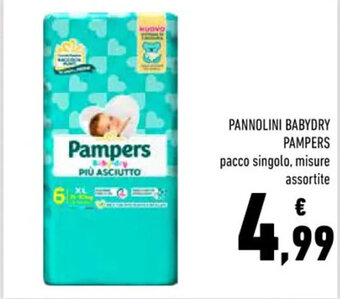 Conad PANNOLINI BABYDRY PAMPERS pacco singolo, misure assortite offerta