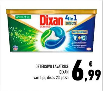 Conad DETERSIVO LAVATRICE DIXAN vari tipi, discs 23 pezzi offerta