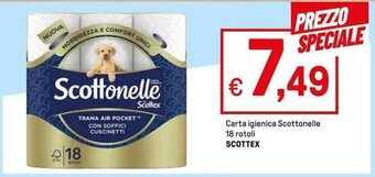 Iper La Grande Carta igienica Scottonelle 18 rotoli SCOTTEX offerta