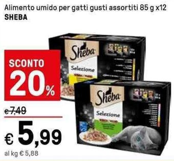 Iper La Grande Alimento umido per gatti gusti assortiti 85 g x12 SHEBA offerta