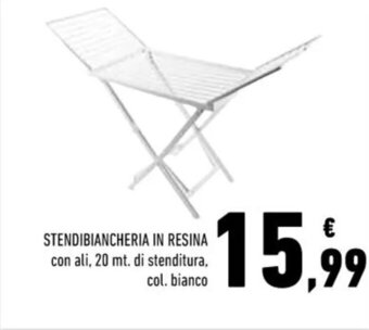 Conad STENDIBIANCHERIA IN RESINA con ali, 20 mt. di stenditura, col. bianco offerta